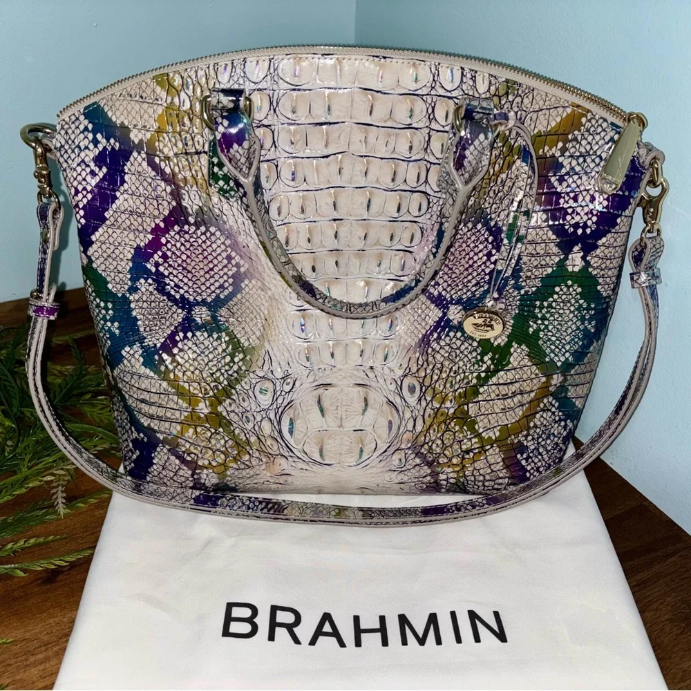 Brahmin Large Duxbury Satchel Snake Print 3 Pc Set. - Picture 4 of 10